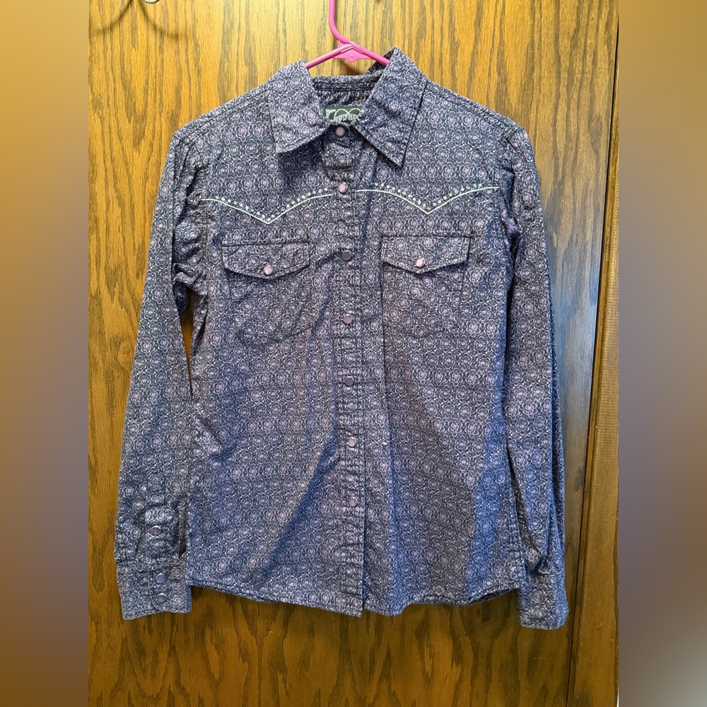 Women's Purple Floral Western Shirt